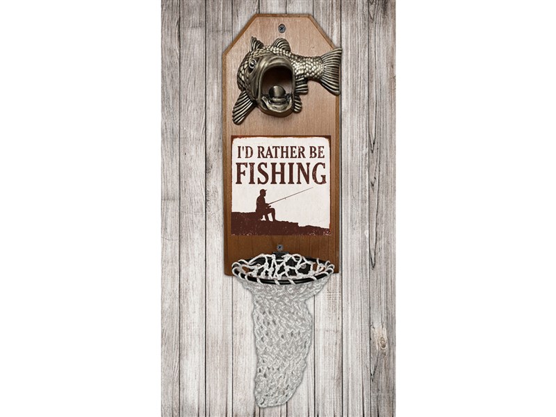 Largemouth Bass Wall Mount Bottle Opener - I'd Rather Be Fishing