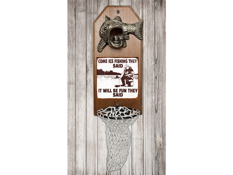 Largemouth Bass Wall Mount Bottle Opener Come Ice Fishing, They Said